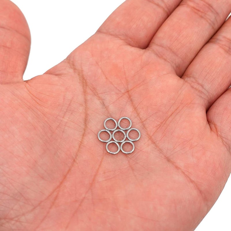 THREENEST 1000PCS 6mm 1mm Thickness 18 Gauge Stainless Steel Jump Rings, Unwelded Metal Round Craft Ring for Necklace Bracelet Keychain Chainmail Jewelry Making - Image 1
